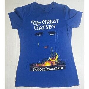 The Great Gatsby T Shirt unisex Large Stonewashed Blue
